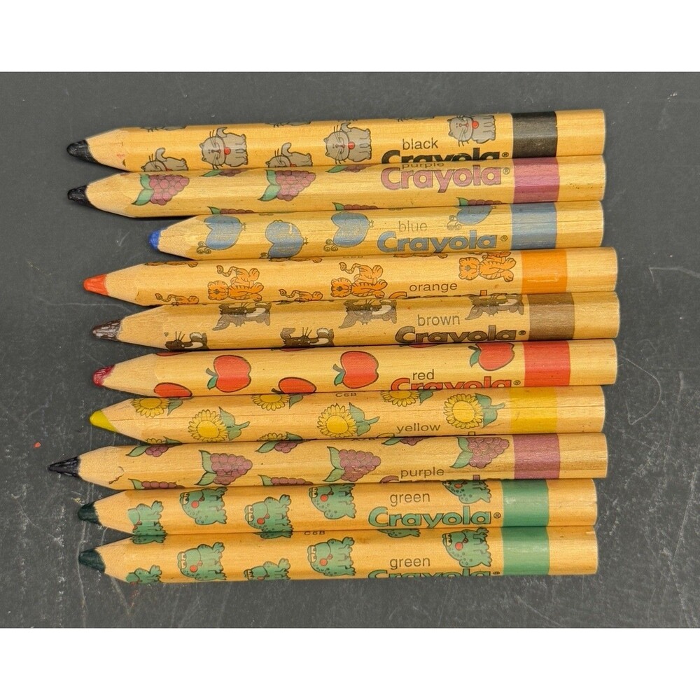 Y2K Jumbo Crayola Write Start Colored Pencils Set Of 10 Retro Round Barrel Rare